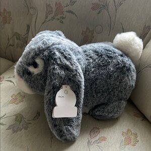 Gray and White Plush Bunny Toy